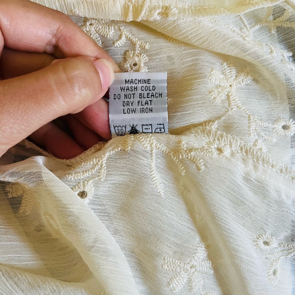 iris Ivory Sheer Ruffle Embroidered Blouse - Picture 6 of 6
